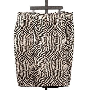 Silkland Animal Print Pencil Skirt 100% Silk Women's SZ 16 Career Classic Luxe